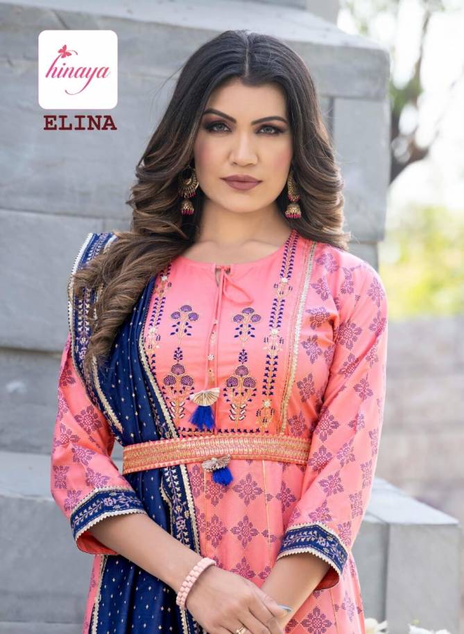 Hinaya Elina Vol 1 Heavy Festive Wear Wholesale Anarkali Kurtis With Dupatta Catalog